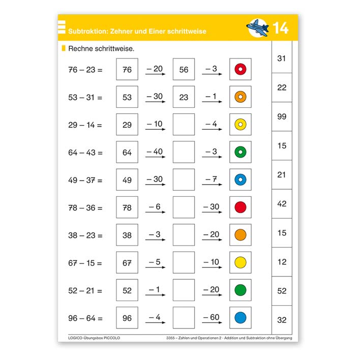 Zahlen und Operationen 1 | LOGICO-Übungsbox PICCOLO | Übungskarte 14