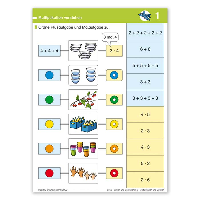 Zahlen und Operationen 2 | LOGICO Übungsbox PICCOLO | Beispielkarte 3