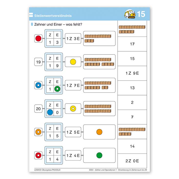 Zahlen und Operationen 1 | LOGICO-Übungsbox PICCOLO | Beispielkarte 15