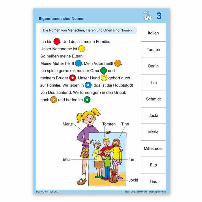 Nomen und Personalpronomen | LOGICO PICCOLO-Set | 3335 | Beispielseite 1