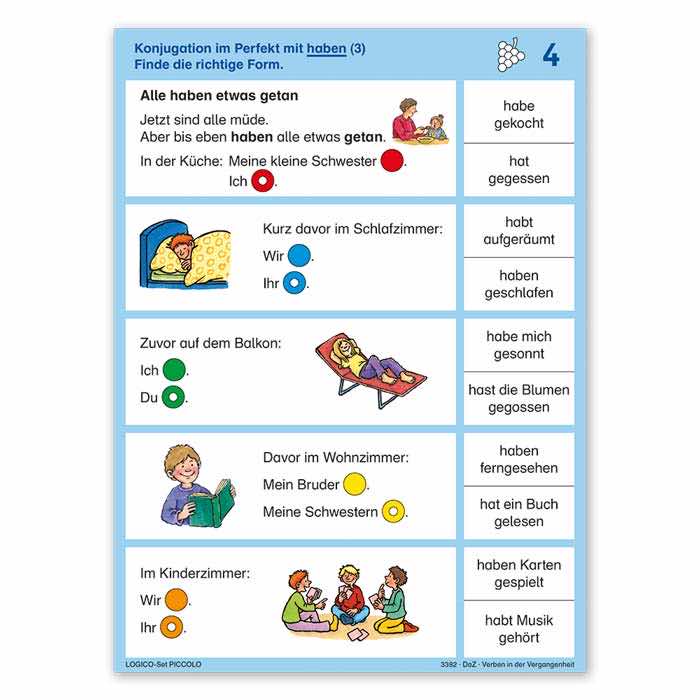 Verben in der Vergangenheit | LOGICO PICCOLO-Set | 3382| Beispielkarte 1