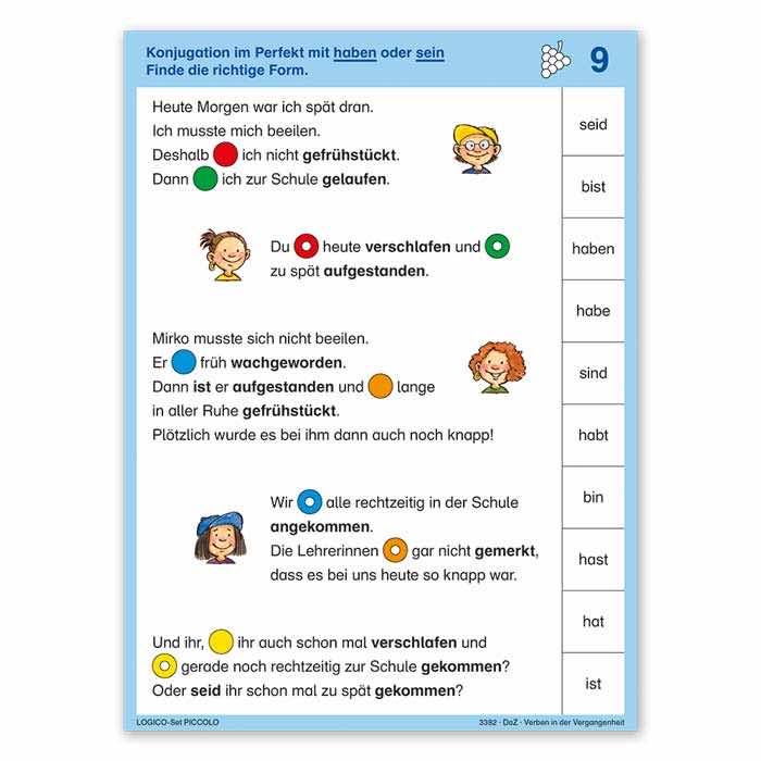 Verben in der Vergangenheit | LOGICO PICCOLO-Set | 3382|Beispielkarte 2