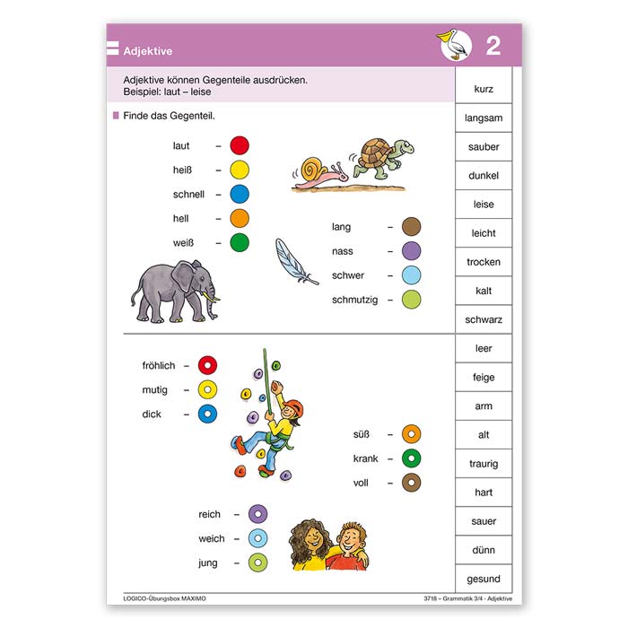 Grammatik 3/4 | LOGICO Übungsbox MAXIMO | Beispielkarte 3