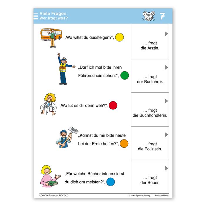 Sprachbildung II | LOGICO Förderbox PICCOLO | Beispielkarte 7