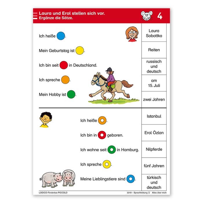 Sprachbildung II | LOGICO Förderbox PICCOLO | Beispielkarte 4