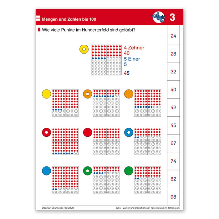 Zahlen und Operationen 1 | LOGICO-Übungsbox PICCOLO | Übungskarte 3