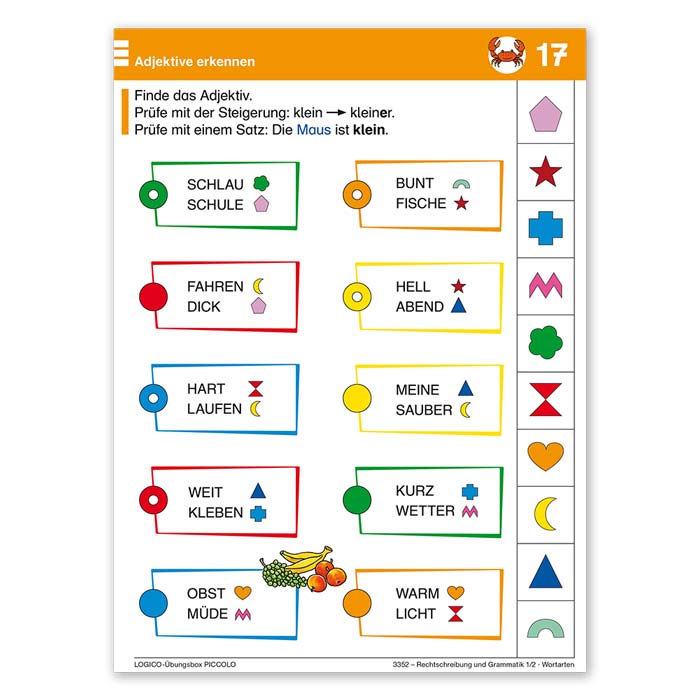 LOGICO-Übungsbox PICCOLO Rechtschreibung und Grammatik 1/2 | Beispielkarte  17