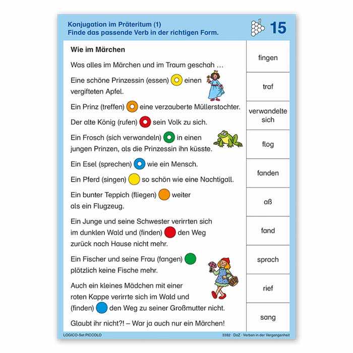 Verben in der Vergangenheit | LOGICO PICCOLO-Set | 3382| Beispielkarte 3