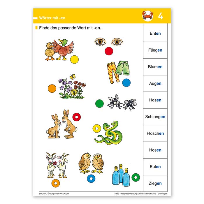 LOGICO-Übungsbox PICCOLO Rechtschreibung und Grammatik 1/2 | Beispielkarte 4